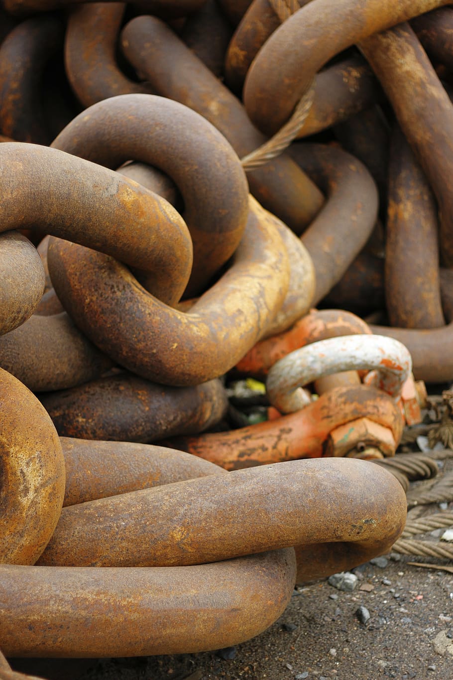 chain, rust, metal, heavy, link, rusted, texture, weathered, iron, rusty