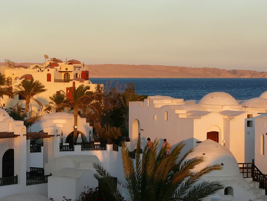 Hurghada, Egypt, Hotel, Complex, hotel complex, abendstimmung, sunset, architecture, luxury hotel, luxury