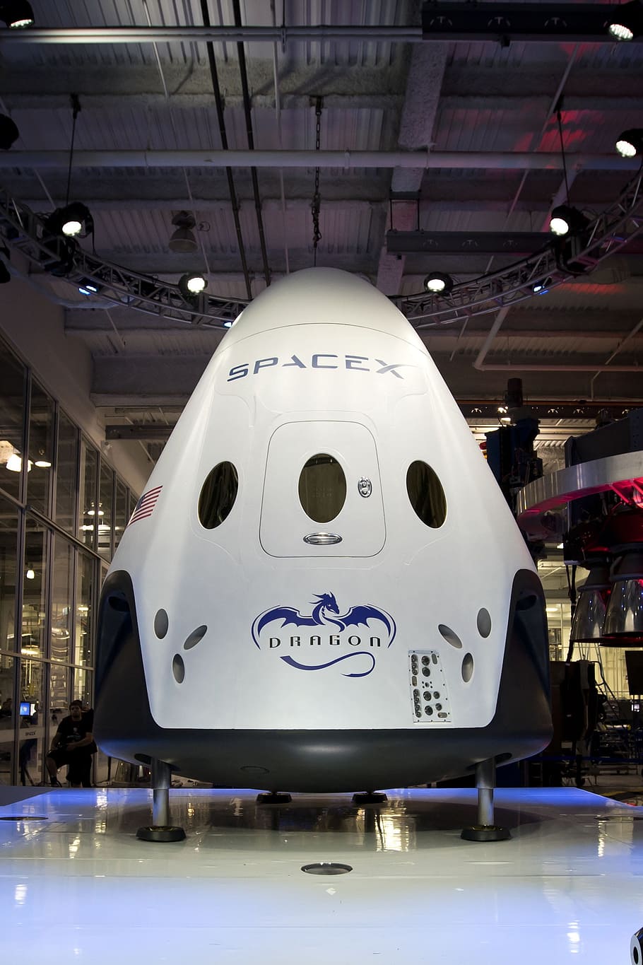 Космический корабль, Spacex, космический модуль, капсула, наука, технология, разведка, самолетный ангар, аэрокосмическая промышленность, воздушный транспорт