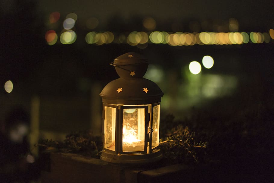 lantern candle light night, Lantern, Candle, Light Night, light, night, objects, fire - Natural Phenomenon, flame, decoration