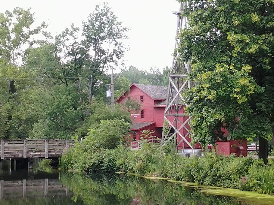 barn, red, country, wood, old, architecture, landscape, scenic, park, plant