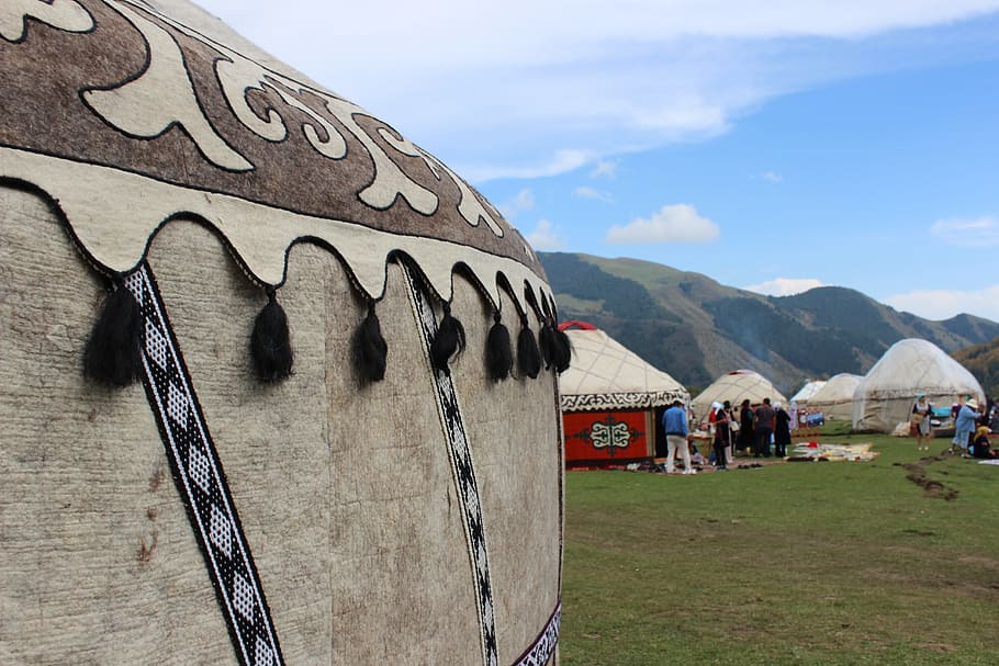yurt, nomad games, canyon, architecture, mountain, built structure, cloud - sky, sky, day, building exterior