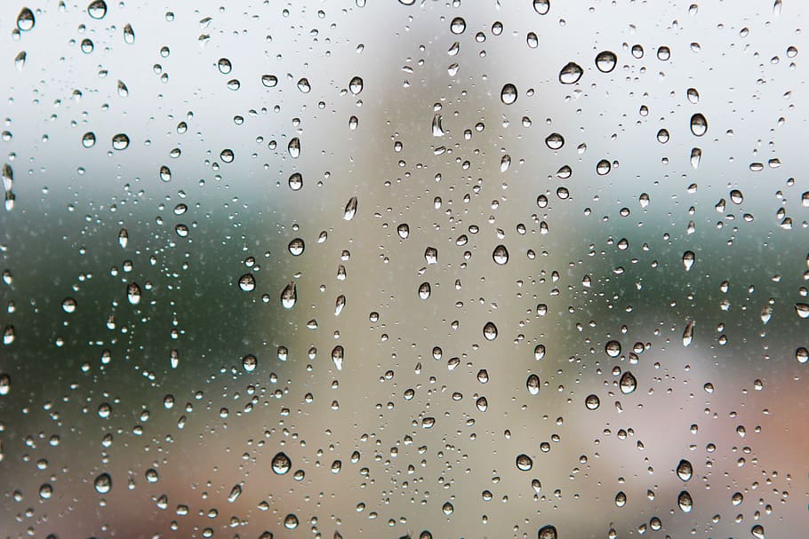 view, water, drops, droplets, closeup, rain, wet, window, raining, drop