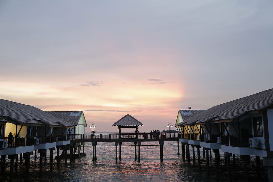 dickson, sunset, melaka, malaysia, evening, pier, sea, take, restaurant, water