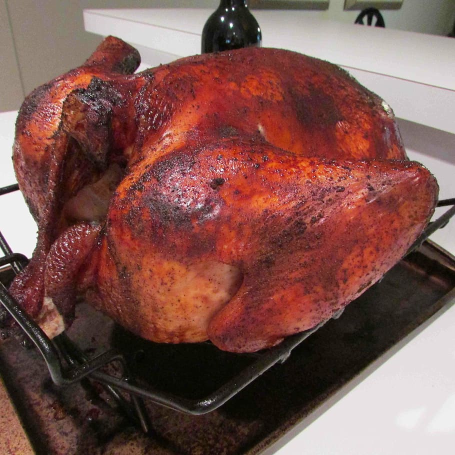 turkey, roasted, thanksgiving, feast, meat, lunch, eat, meal, grilled, food