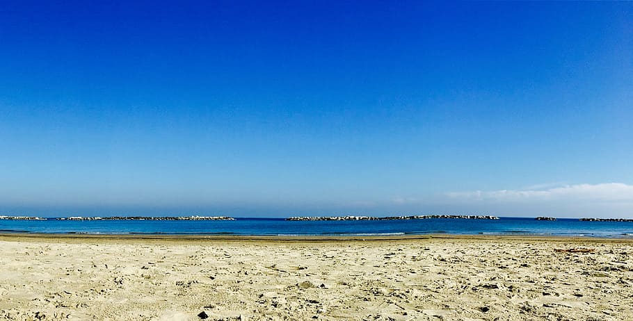 empty, beach, daytime, landscape, photography, brown, sands, near, body, water