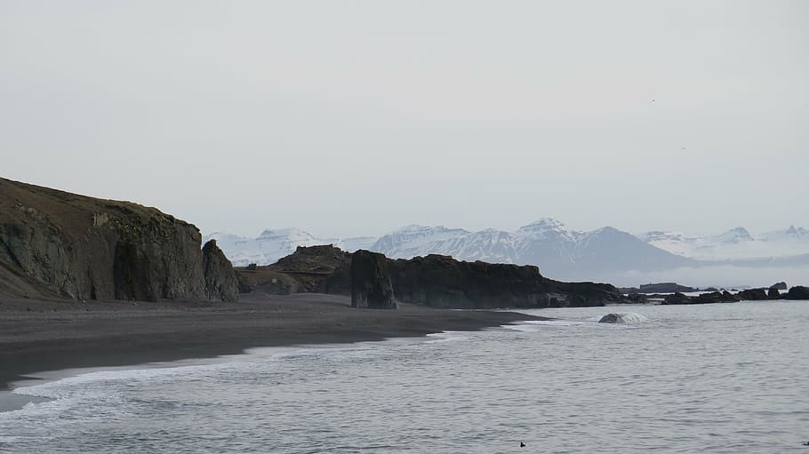 montañas, mar, durante el día, blanco, playa, cerca, roca, formaciones, océano, agua