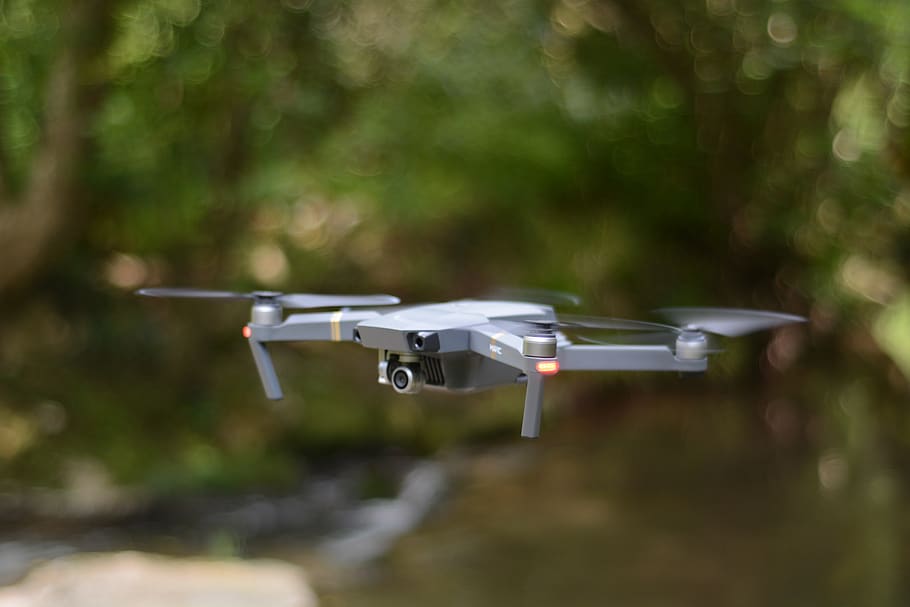 drone, camera, flying, motion, day, mid-air, technology, focus on foreground, security, air vehicle