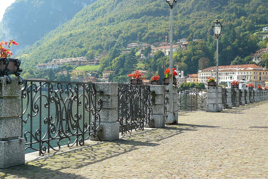 italy, menaggio, scenic, lake como, architecture, day, mountain, nature, built structure, plant