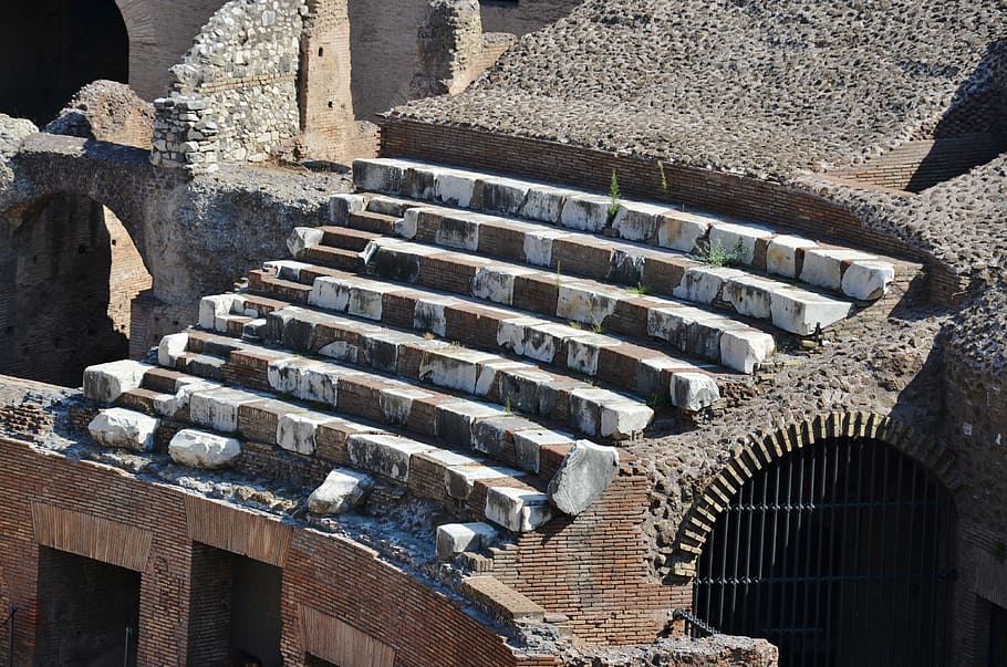 amfiteater, colosseum, roma, tengara, monumen, kuno, Italia, Eropa, batu, bersejarah