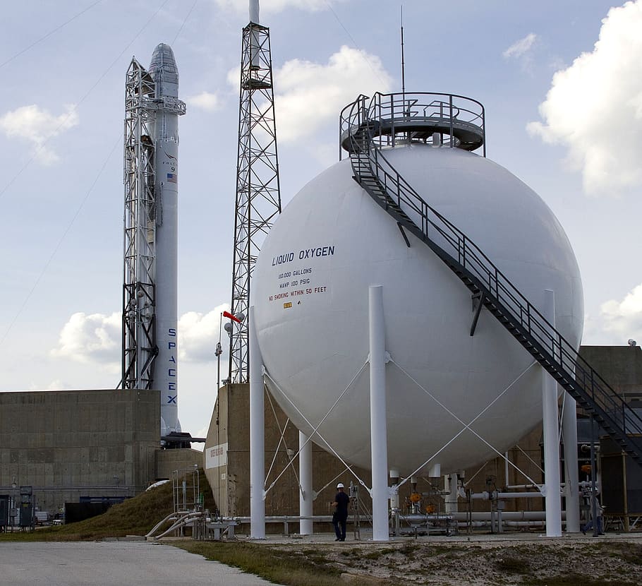 cape canaveral, launch pad, rocket, fuel tank, spacex, vehicle, missile, transportation, transport, spaceship