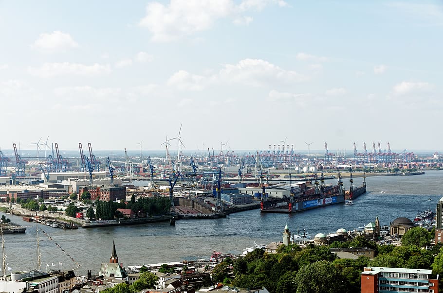 hamburg, port, dock elbe17, shipyard, dock, shipbuilding, dry dock, hanseatic city, nautical vessel, transportation