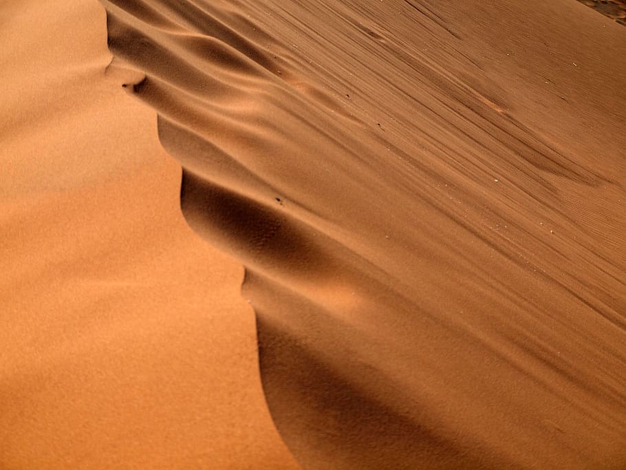 pasir, gurun, bukit pasir, namibia, tanah, tidak ada orang, merapatkan, iklim kering, coklat, iklim