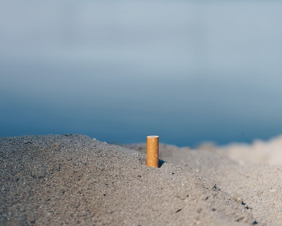cigarette, beach, garbage, ash, marlboro, lundm, sand, waste, rest, paper