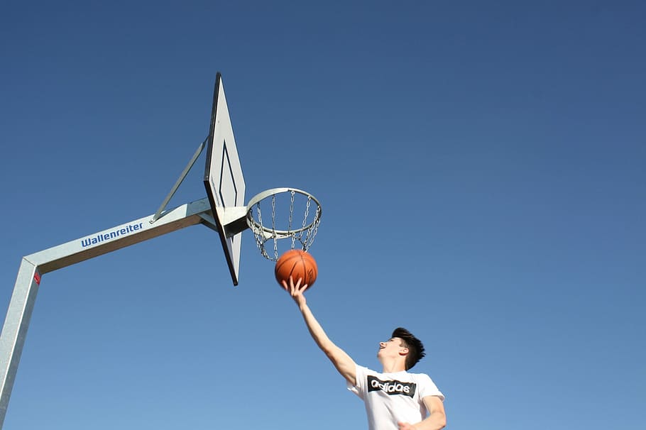 Basketball Hoop, Sport, Play, basketball, ball game, leisure, ball sports, in the, clear sky, sunny | Pxfuel