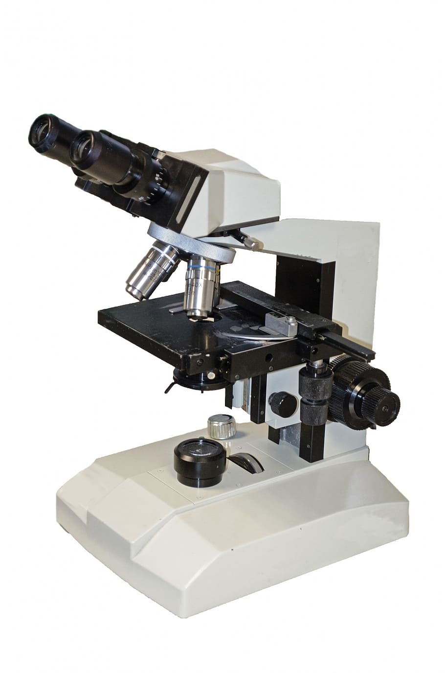 black, white, microscope, chemistry, isolated, microscopy, expensive, cut out, stereo, tool