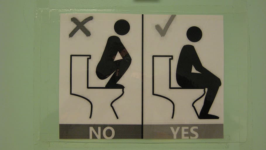 toilet, duduk, asia, poster, wc, tanda toilet, petunjuk toilet, komunikasi, tanda, perwakilan