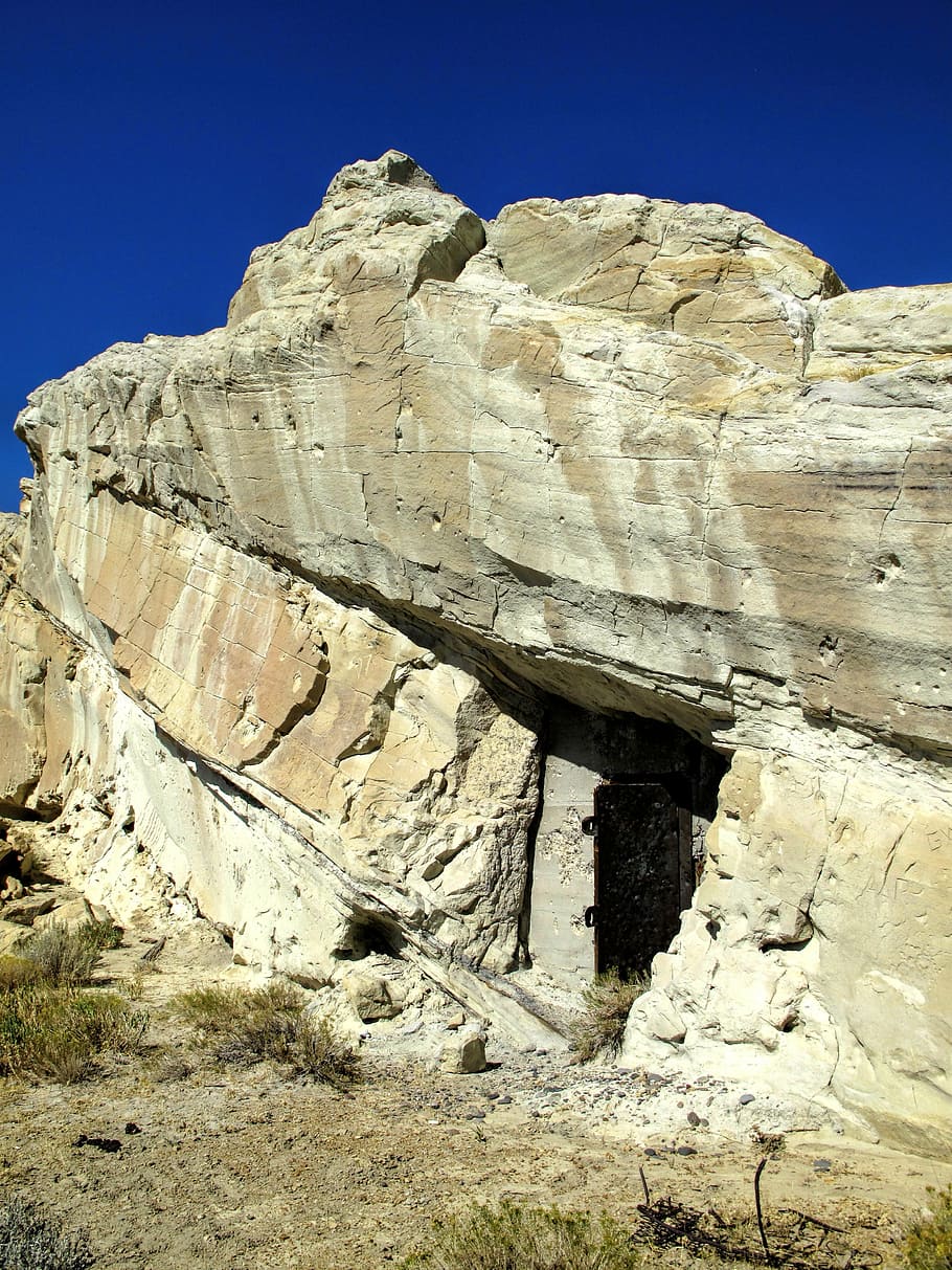 natural, rock, formation, mine shaft, wyoming, stone, rough, outdoor, nature, geology
