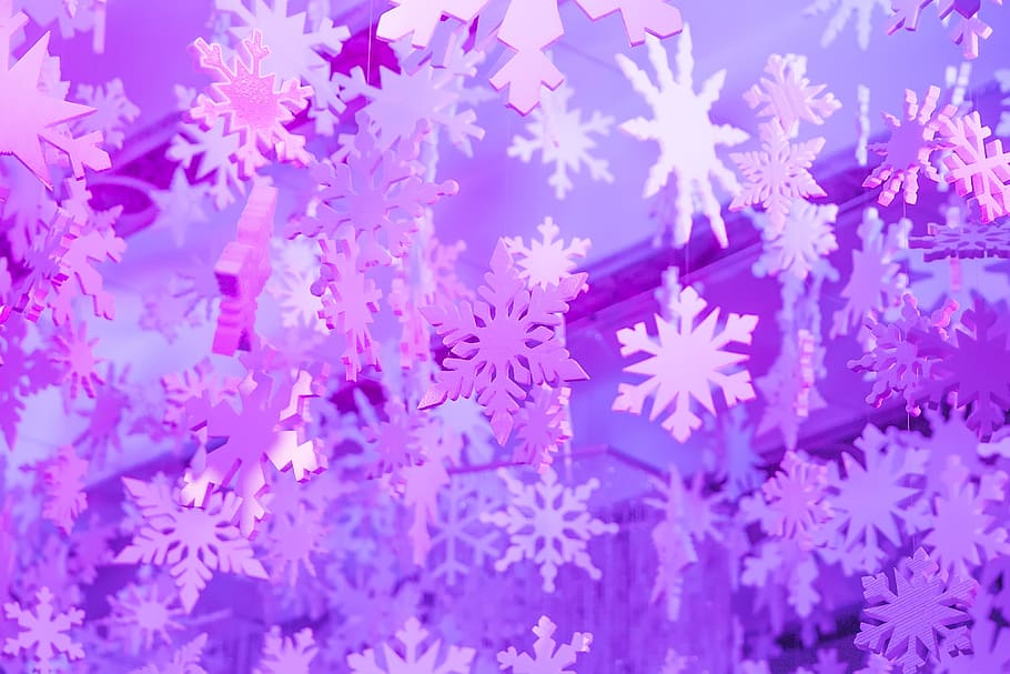 new year, new year's eve, snowflake, holiday, purple, ornament, decorative, winter, bright, brilliant
