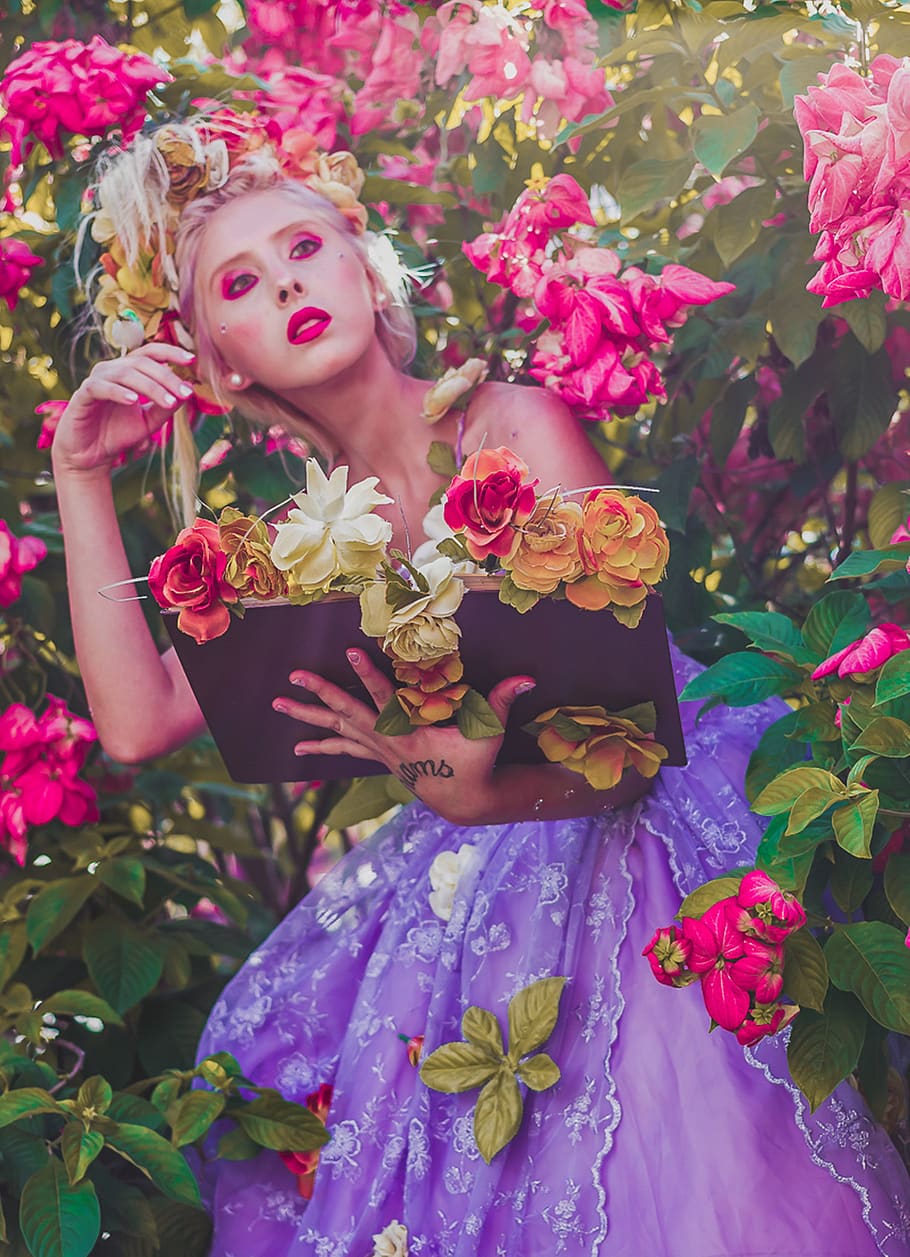 lyzz hana, mother nature, nature, flowers, gaia, female, fantasy world, trained, one person, flower