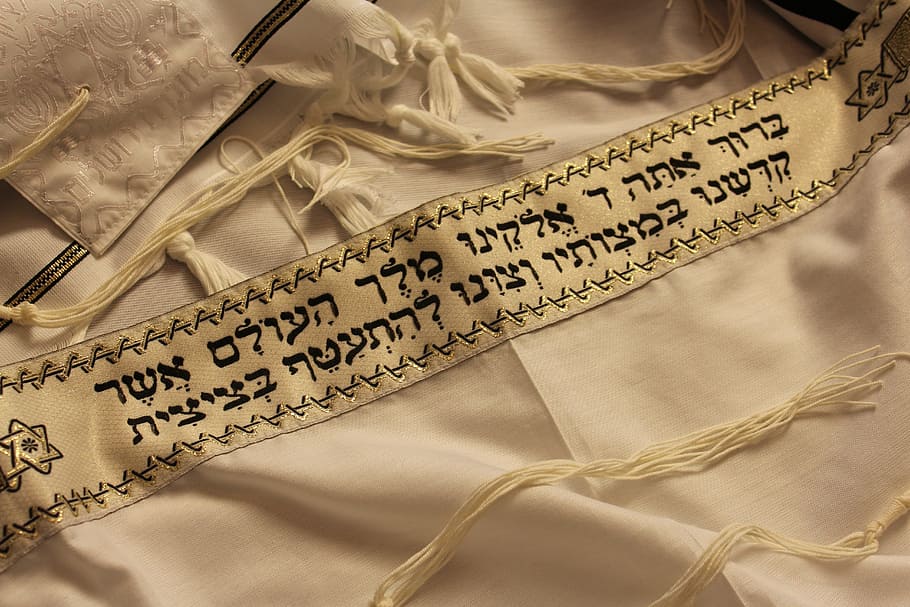 beige, textile, text, jewish, judaism, tallit, tradition, hebrew, israel, faith