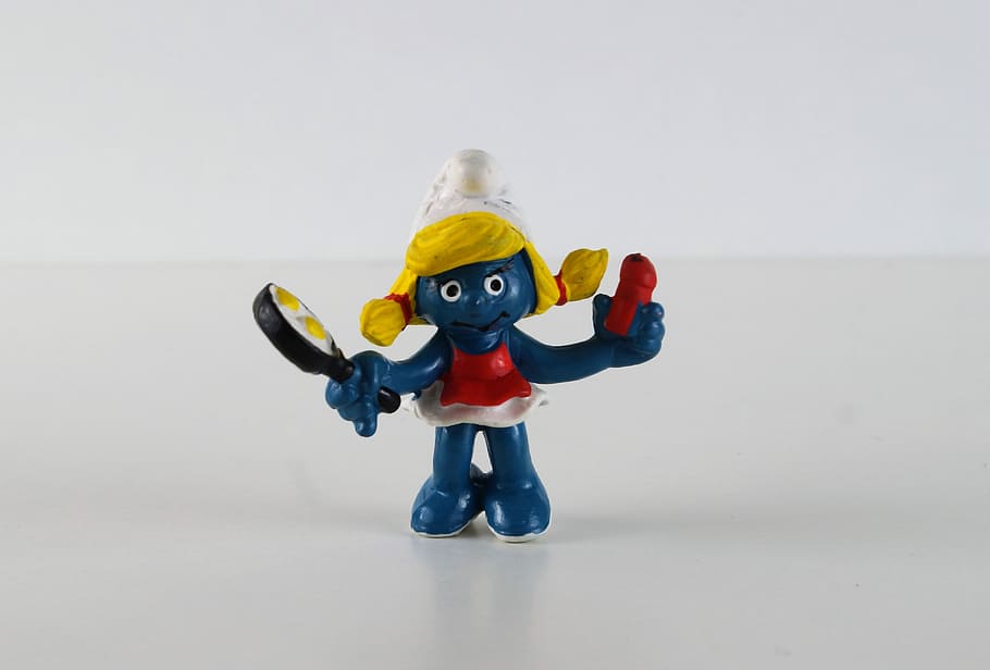 Smurf, Smurfs, Smurfette, Figure, Toys, decoration, collect, blue, toy, childhood