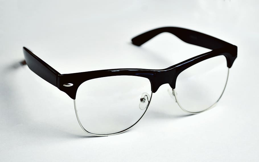 kacamata clubmaster, hitam, bingkai, berbingkai, clubmaster, kacamata, hitam dan putih, membaca, kacamata hitam, penglihatan