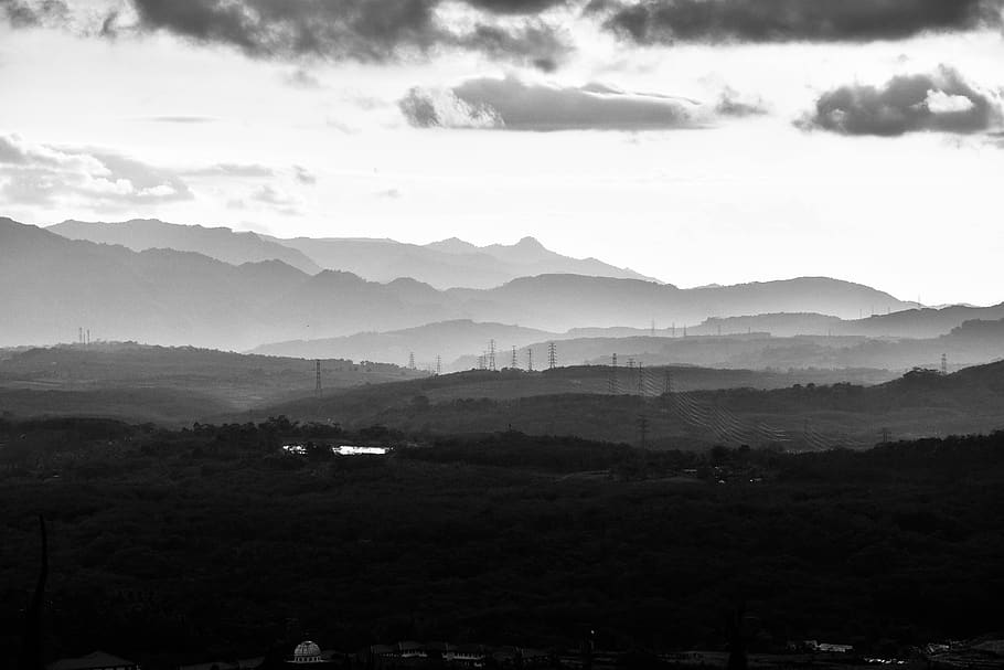 bw, blackwhite, landscape, view, curves, nature, hills, green, outdoor, scenic