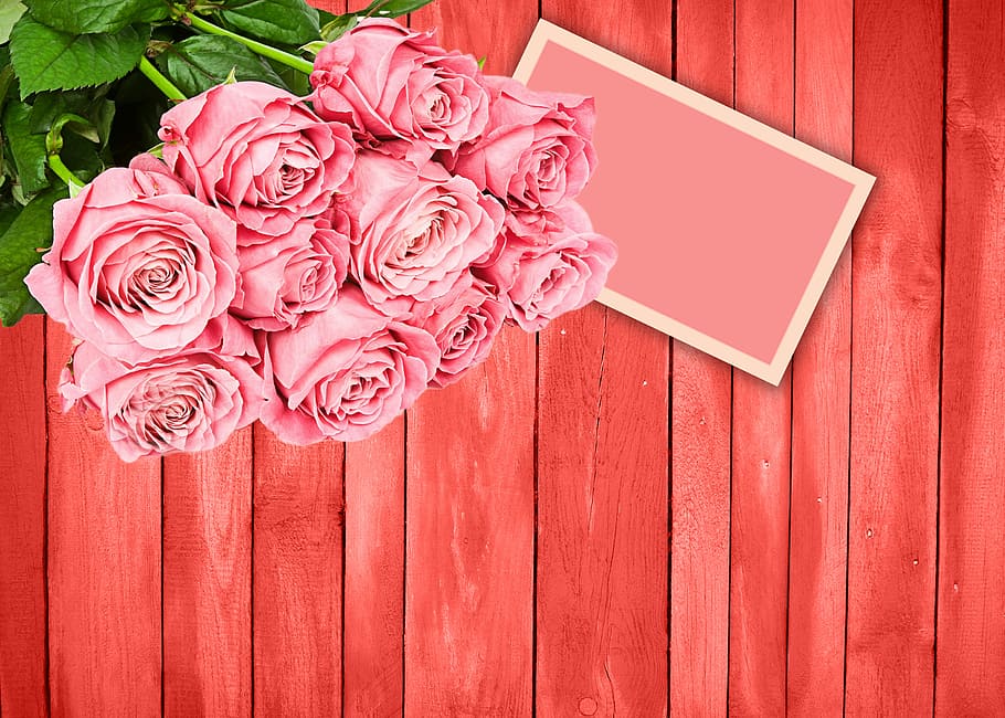bouquet pink roses, flower, rosa, wood, romantic, roses, background wood, dedicated, design, love