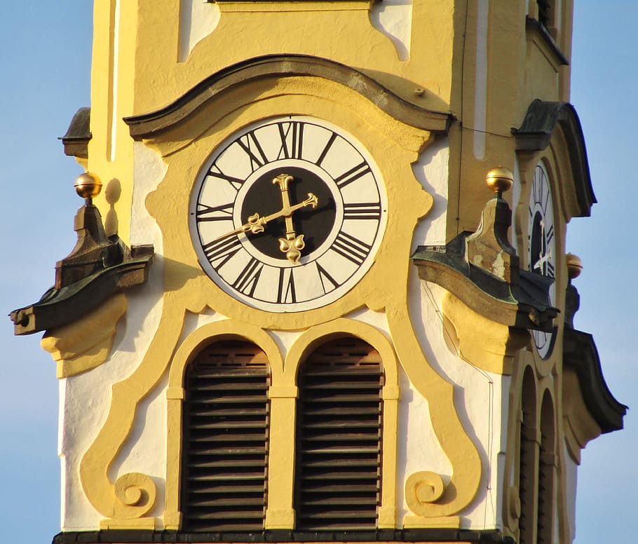 steeple, st, nicholas, pfronten, clock tower, bell tower, religion, clock, building exterior, architecture