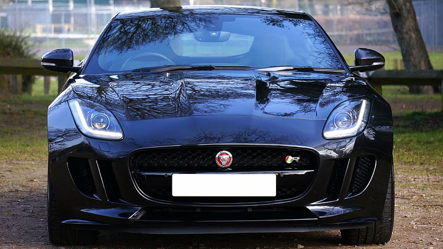 black sports car, jaguar, sports car, fast, automobile, f-type, luxury, car, speed, sportscar