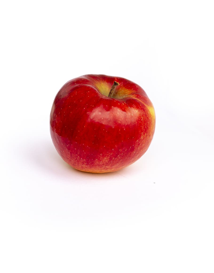 manzana, fondo blanco, fruta, saludable, fresco, rojo, dulce, vitaminas, nutrición, blanco