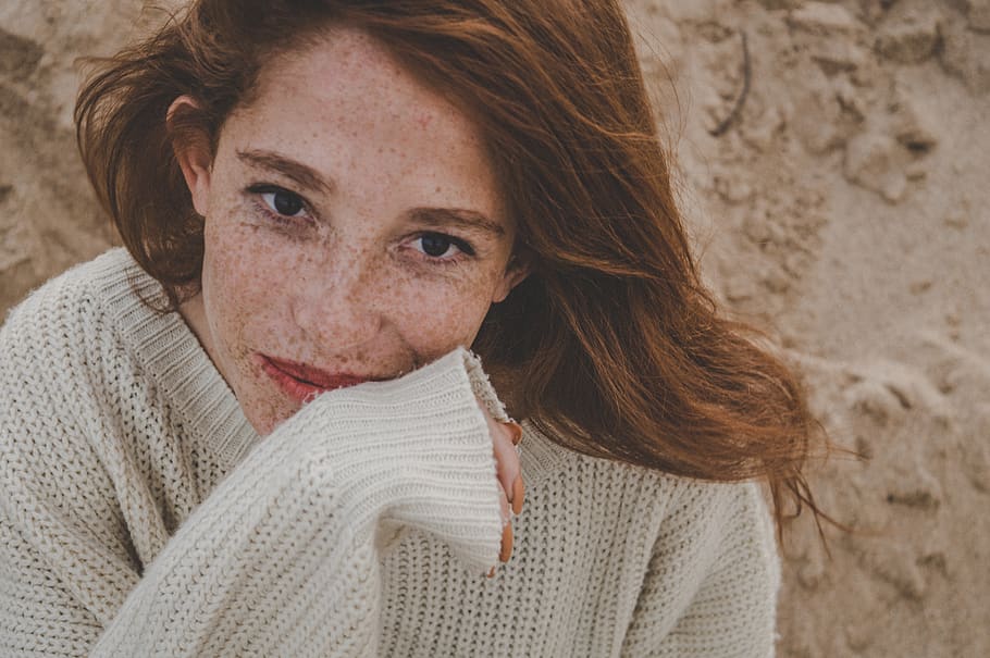 redheads, model, hair, girl, fashion, beauty, red, freckles, portrait, one person