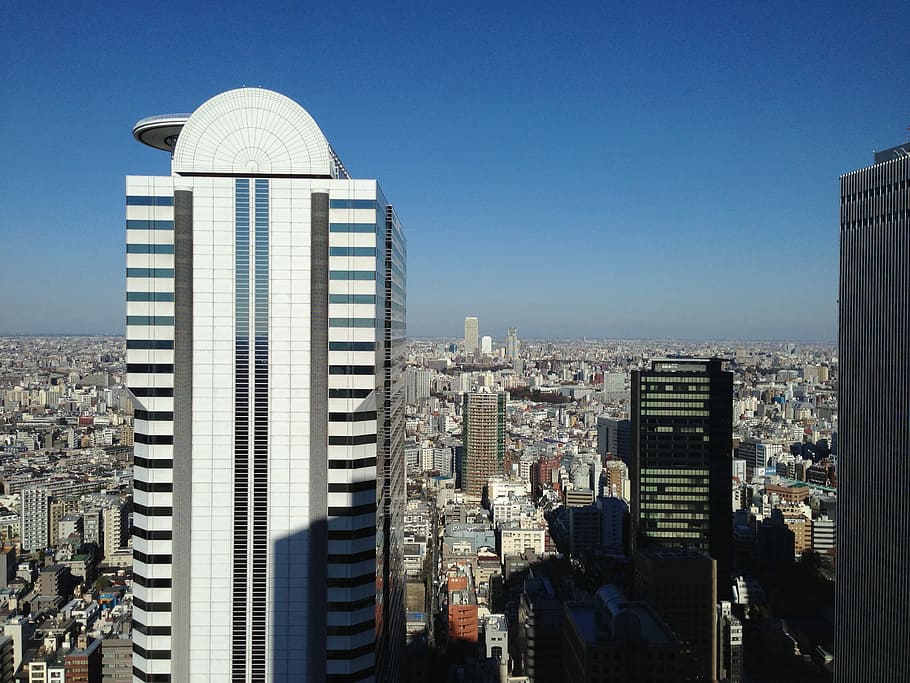 Shinjuku Ku, Bangunan, gedung pencakar langit kota, pencakar langit, kota, arsitektur, eksterior bangunan, kehidupan kota, modern, struktur yang dibangun