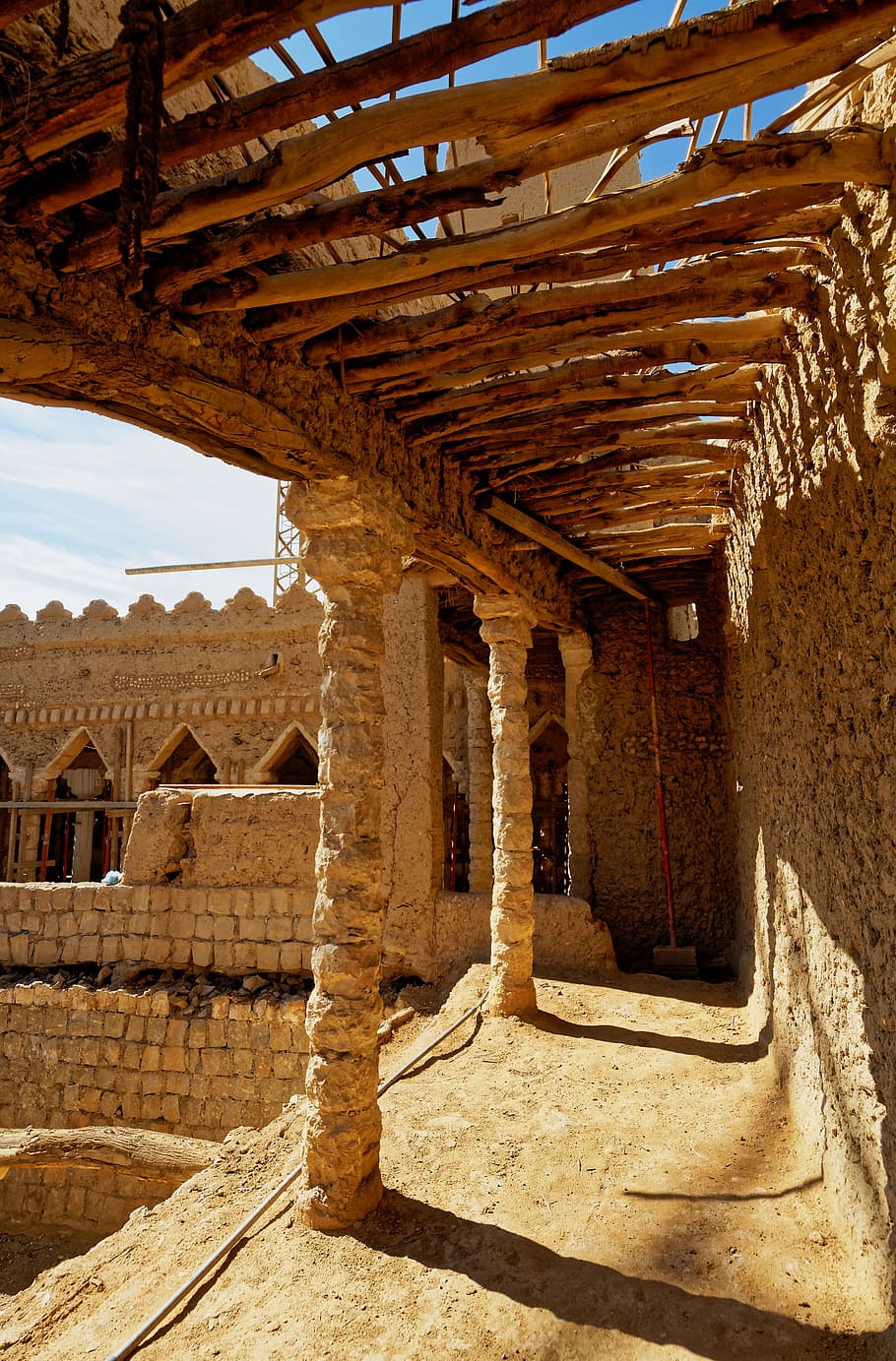 antiguo, riad, arabia saudita, históricamente, ruinas, casco antiguo, edificio, arquitectura, albañilería, ruptura