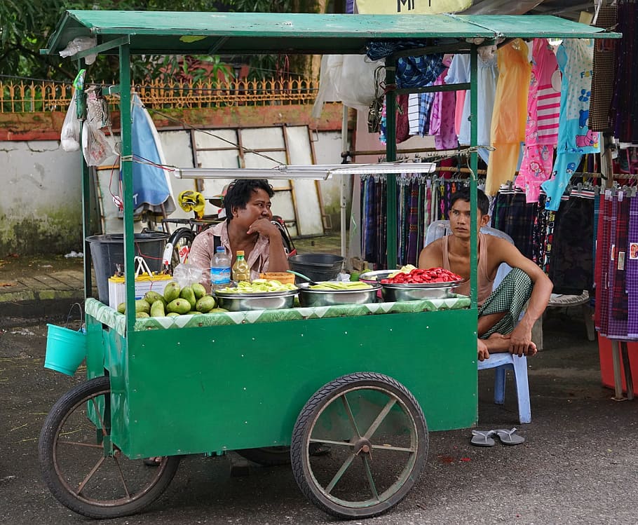 street, food, seller, yangon, rangoon, burma, myanmar, retail, small business, women