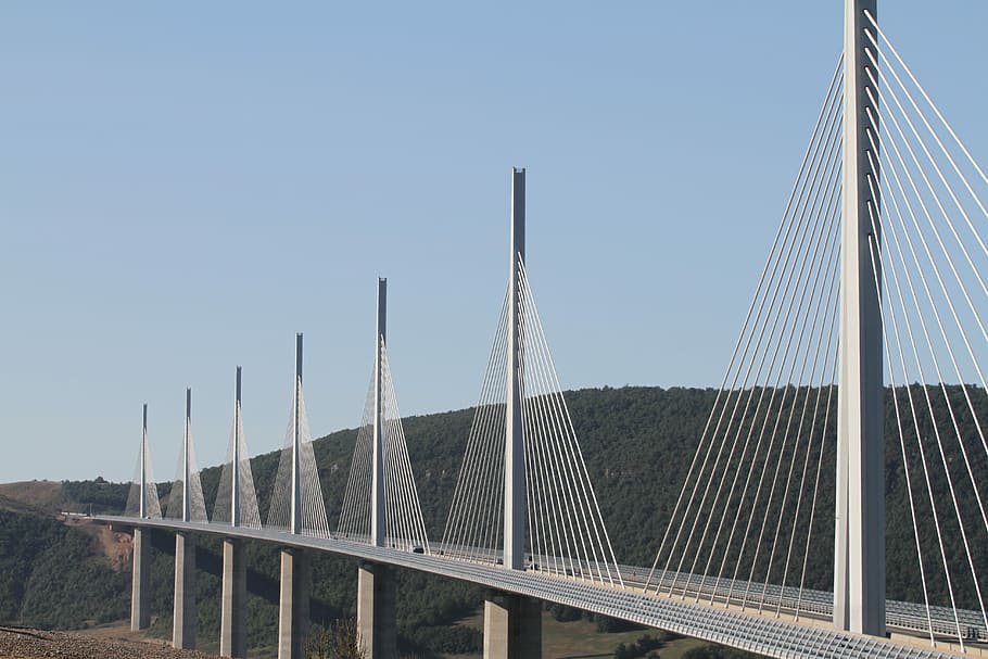 Viaduct, Millau, Bridge, France, Cables, millau, bridge, highway, bridge - man made structure, built structure, connection