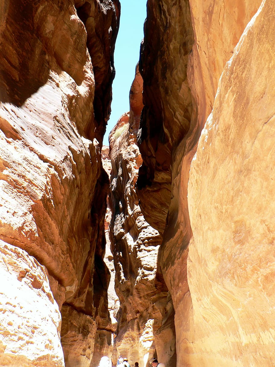 jordan, petra, siqh, cliff, path, break, rock, rock formation, rock - object, solid
