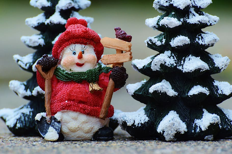 winter, snow man, figure, snow, snowmen, wintry, deco, christmas, santa claus, decoration