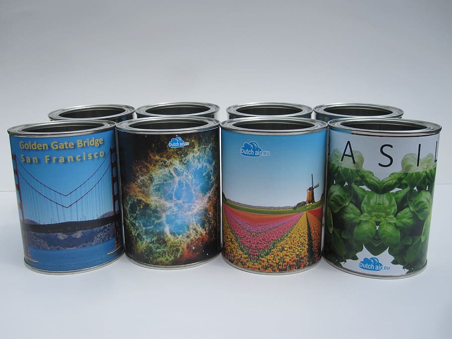 Tin, Cans, Glance, Container, tin, cans, gift, metal, white, silver, paper