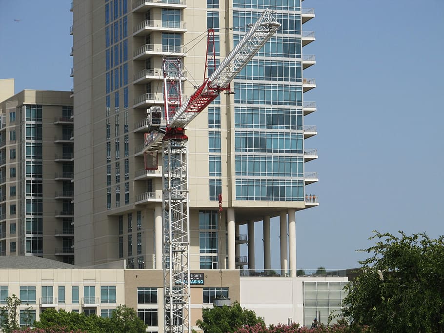 Construction Crane, crane, construction, building site, development, architecture, equipment, dallas, texas, worker