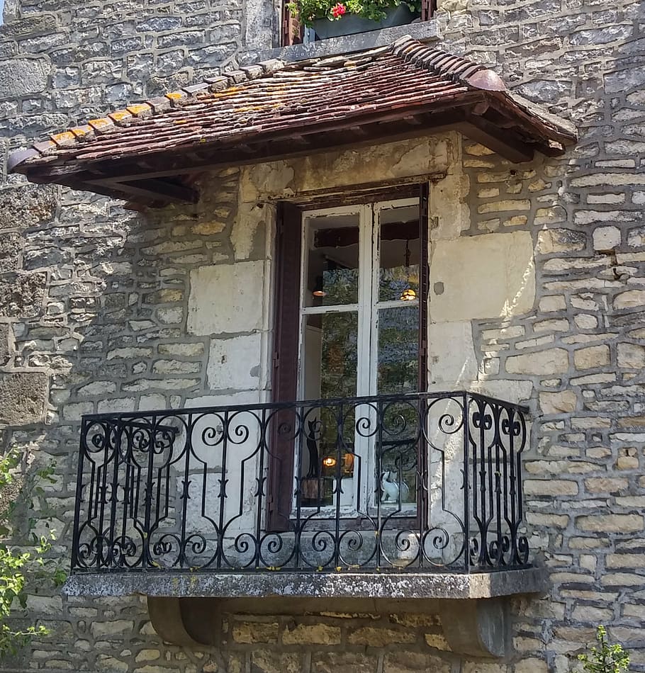 france, balcony, old, masonry, facades, romantic, idyll, wall, architecture, window
