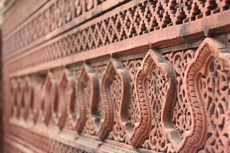 India, Walls, Art, architecture, cultures, asia, temple - Building, old, history, famous Place