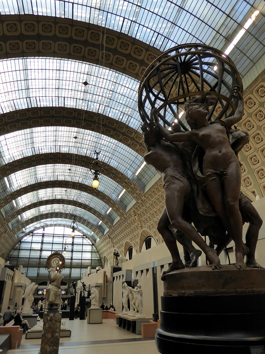Musée D'Orsay, Station, Paris, statue, sculpture, indoors, art and craft, museum, architecture, representation