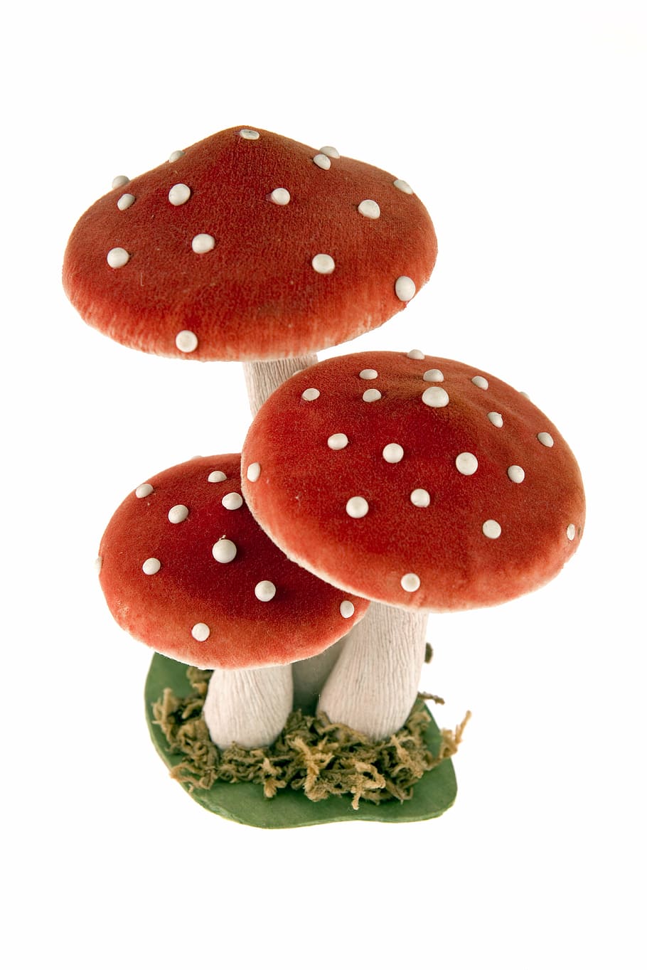 cogumelos venenosos, cogumelos, alguns, artificial, vermelho, branco, ornamento, decoração, ainda vida, fungo