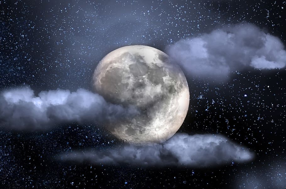 Moon Clouds Night Time Cosmos Dark Cloudy Darkness Desolation Dramatic Monastery Pxfuel
