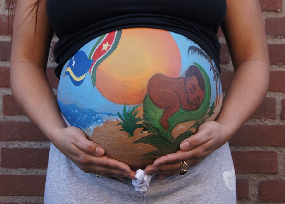 bellypaint, belly painting, pregnant, baby, beach, mama, belly, love, mother, curaçao