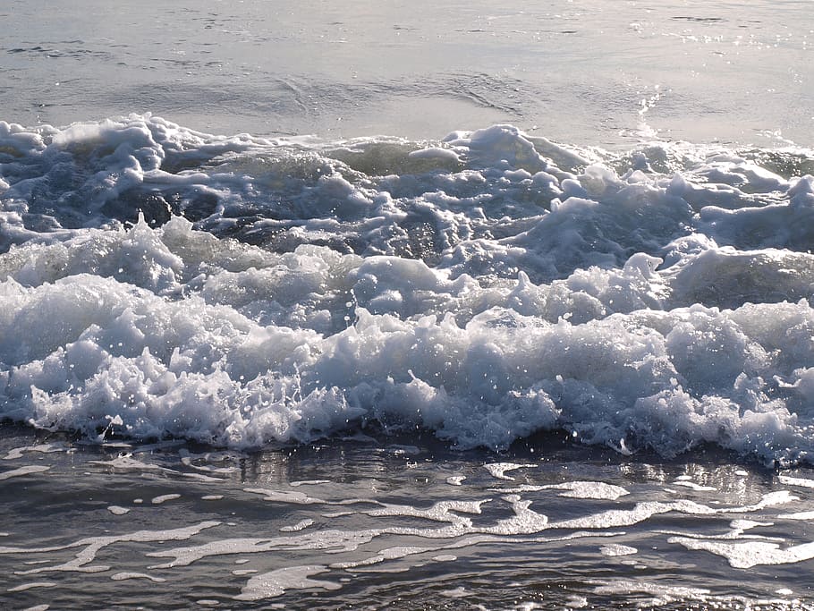 waves, tides, sea, ocean, water, grey, gray, white, splashing, splashes