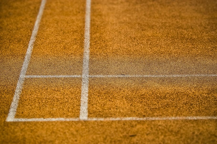 tennis, tennis court, sport, boundary line, line, yellow, clay court, sand, space, containment
