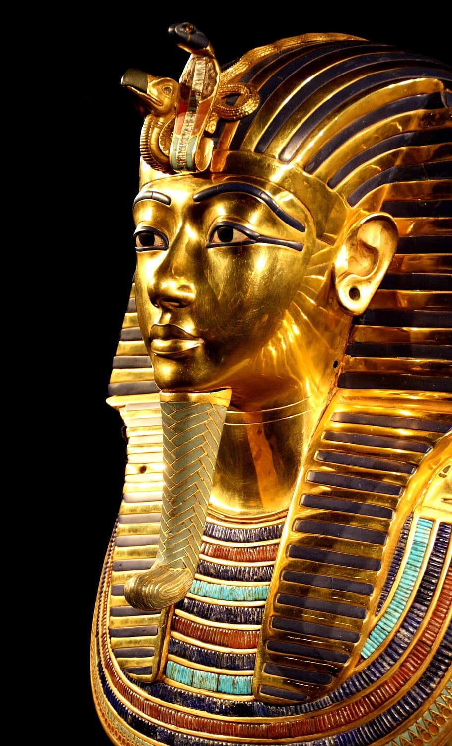 nefertiti statue, tutankhamun, death mask, pharaonic, egypt, sculpture, statue, art and craft, gold colored, representation